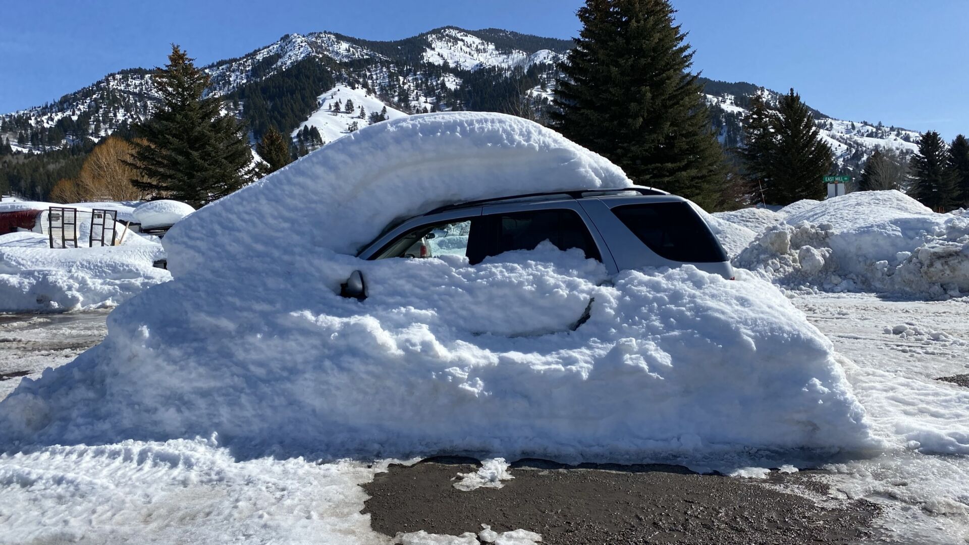 snowy car
